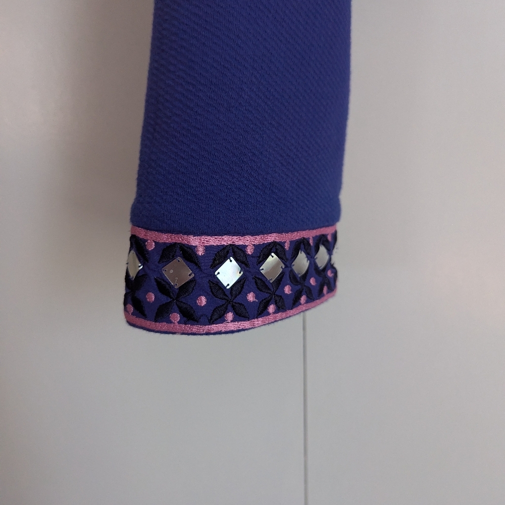 Soft Surroundings Embroidered Bolero Jacket, Blue, Size Large - Picture 2 of 6